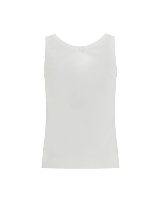 Versace White Cotton Tank Tops