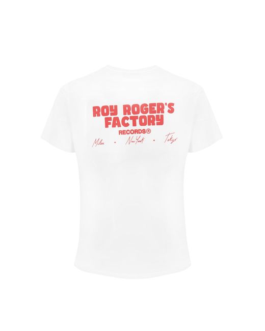 Roy Rogers White Cotton T-Shirt With Print for men