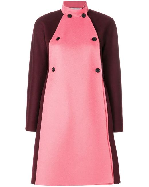 Valentino Pink Color-Blocked Coat Clothing