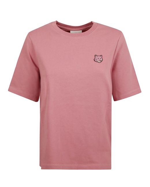 Maison Kitsuné Pink Bold Fox Head Patch T-Shirt