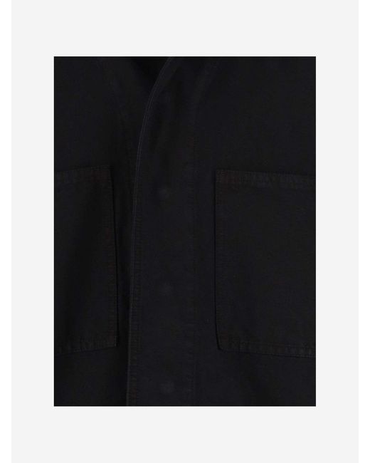 44 Label Group Black Cotton Denim Short Sleeve Shirt for men
