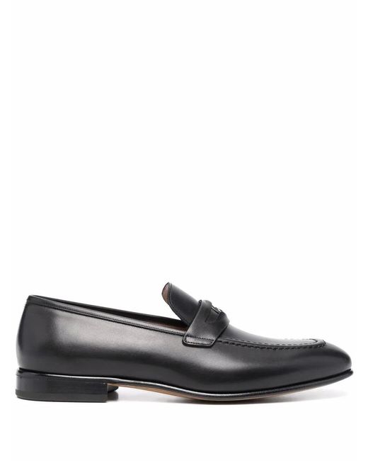 Ferragamo Black Ferragamo Madison Leather Penny Loafers for men