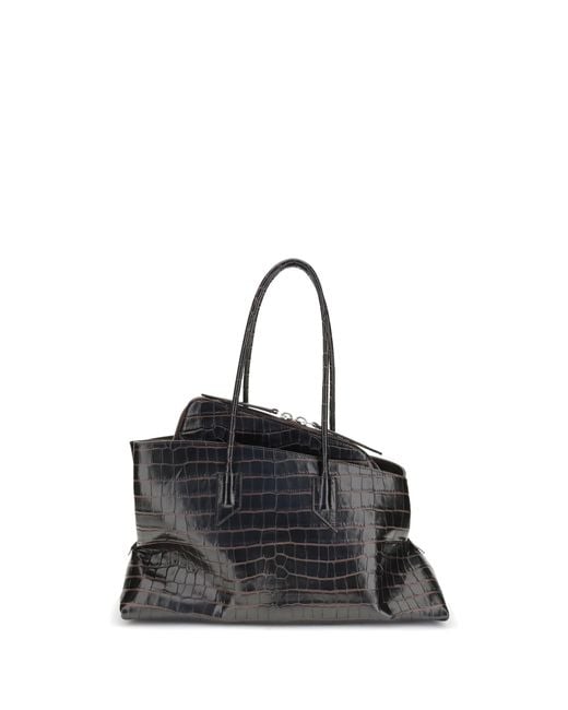 The Attico Black La Passeggiata Medium Shoulder Bag Calf Leather Bos Taurus