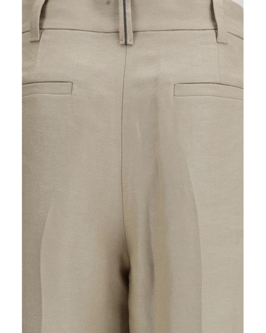 Brunello Cucinelli Natural Linen Pants