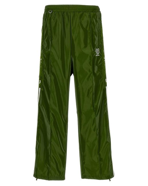 Doublet Green Laminate Track Joggers for men