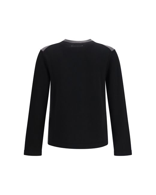 MM6 by Maison Margiela Black Wool Crew-Neck Sweater Merino Ovis Aries for men