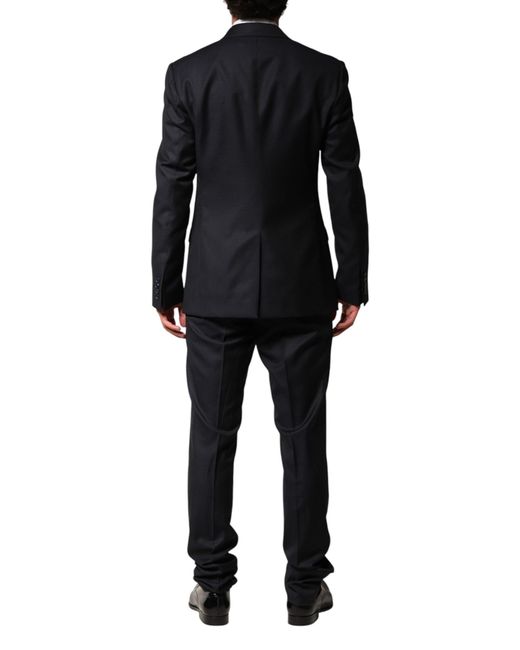 Dolce & Gabbana Black Wool Single Breasted 2 Piece Suit for men