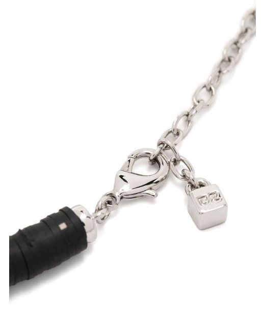 DSquared² Black Logo Charm Necklace for men