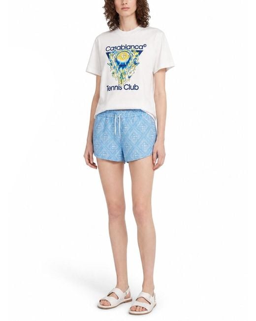 Casablanca Blue T-Shirt Tennis Club Organic Cotton T-Shirts