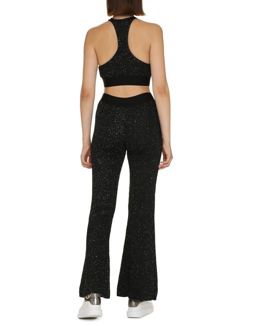 Palm Angels Black Logo Crop Top Viscose