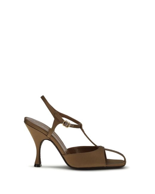Herbert Levine White Hidden Gem Sandals Silk