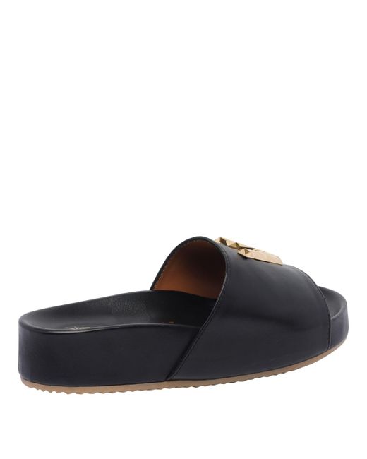 Via Roma 15 Black Sandals