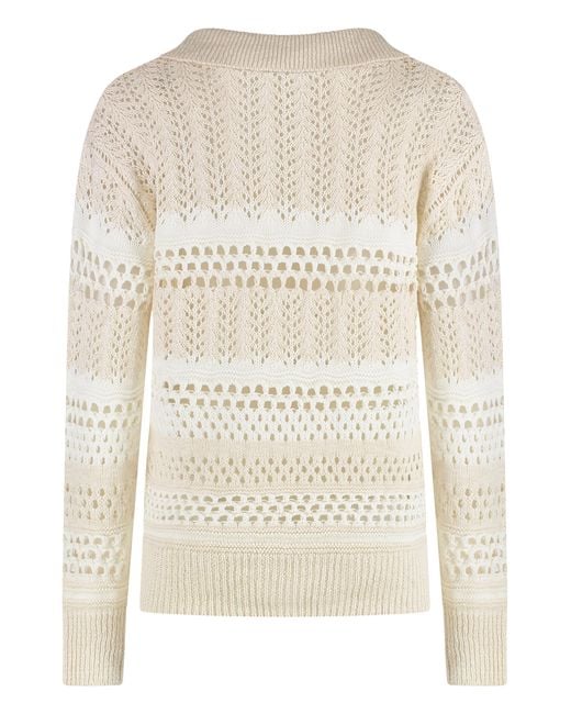 Pinko Natural Sweater Gorzano Cotton-Linen
