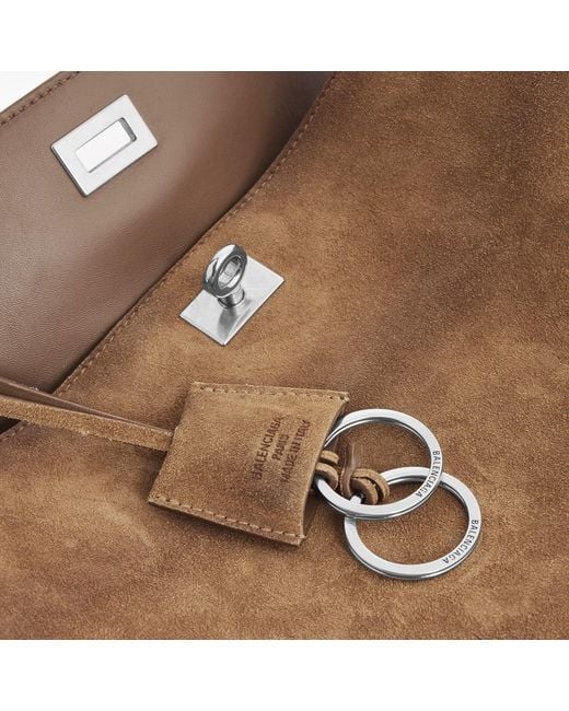 Balenciaga Brown Shoulder Bag Medium Suede Domesticated Calf Leather
