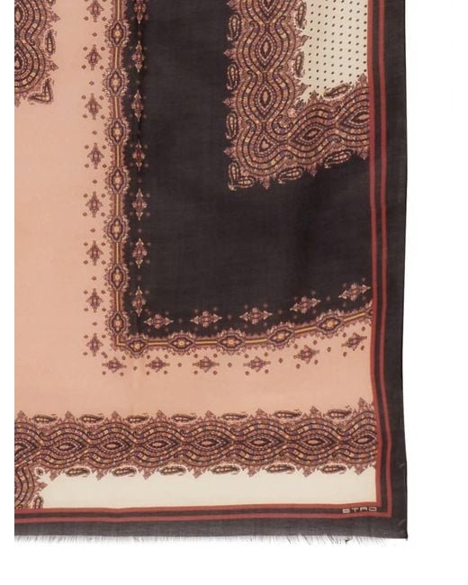 Etro Brown Scarf With Print