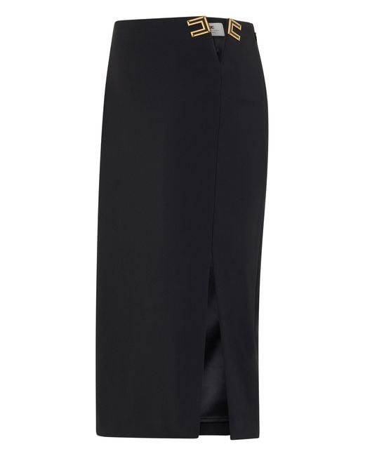 Elisabetta Franchi Blue Midi Skirt Polyester