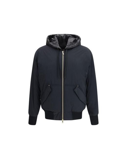 Moose Knuckles Blue Nylon Bomber Clothing for men