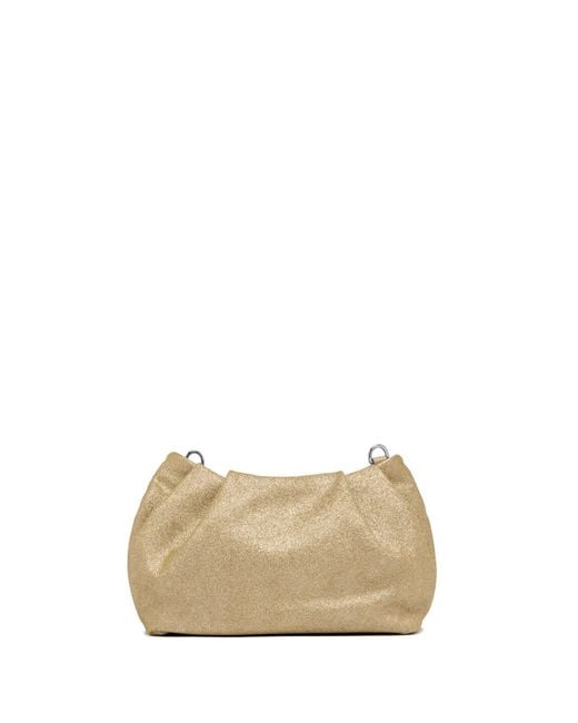 Gianni Chiarini Natural Glitter Pearl Clutch Bag With Curled Effect