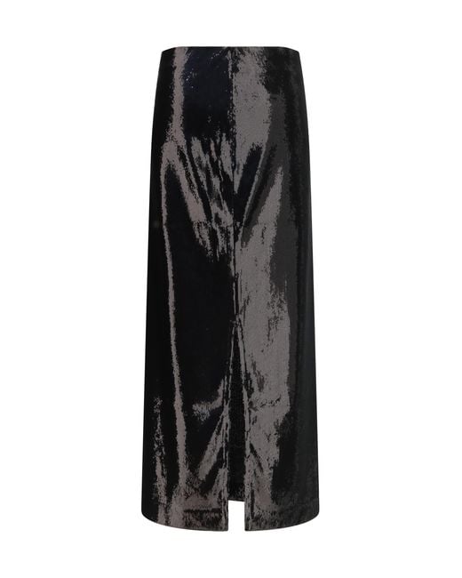 Totême Black Skirt Sequin Polyester