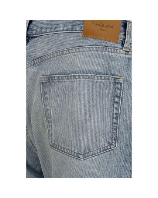 Saint Laurent Blue Cotton Straight for men