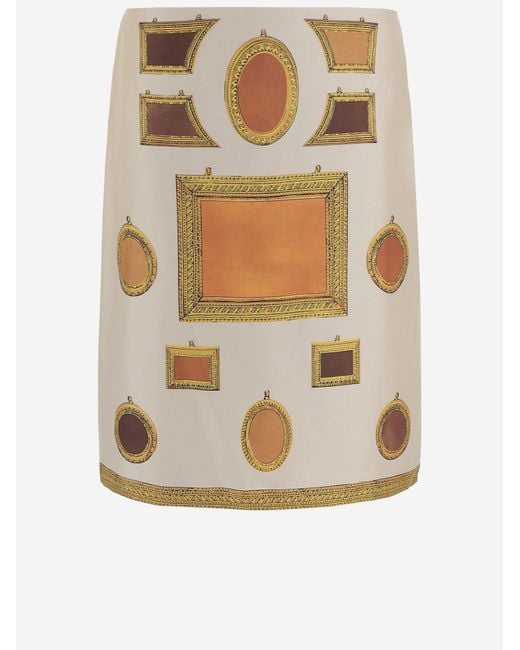 Versace Multicolor Skirt Printed Silk