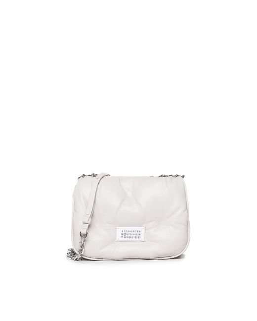 Maison Margiela White Glam Slam Small Flap Bag In Nappa