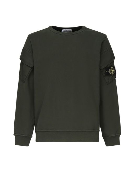 Stone Island Green Sweaters Cotton for men