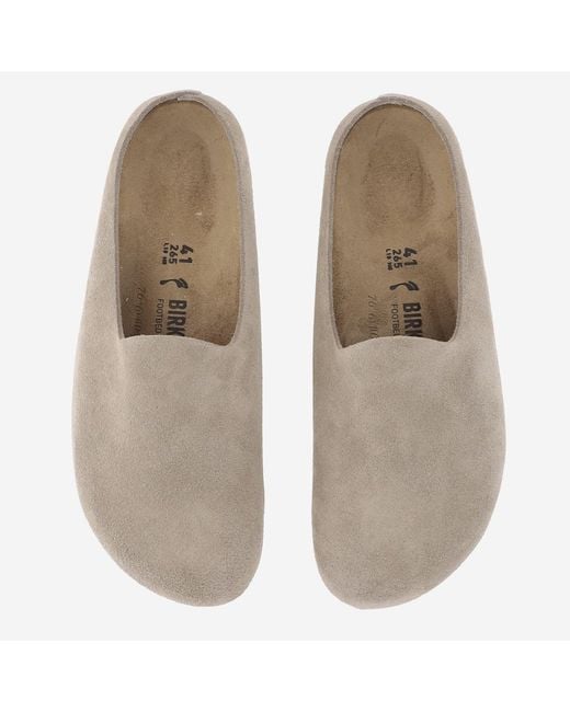 Birkenstock Natural Mules Amsterdam Suede And Rubber Sandal