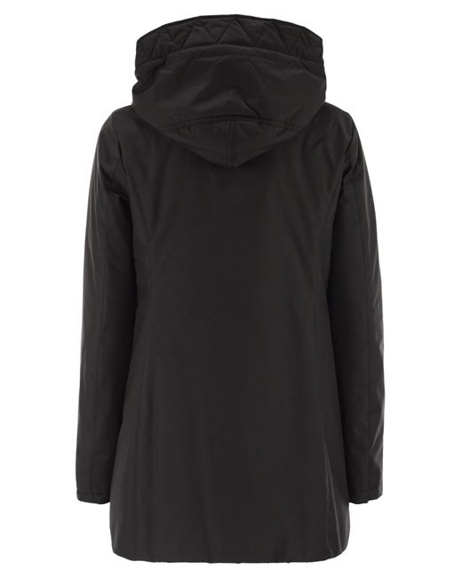 Fay Black Technical Gabardine Toggle Coat
