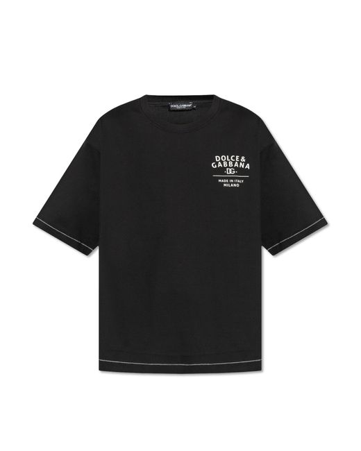 Dolce & Gabbana Black Dolce & Gabbana T-Shirt With Logo for men