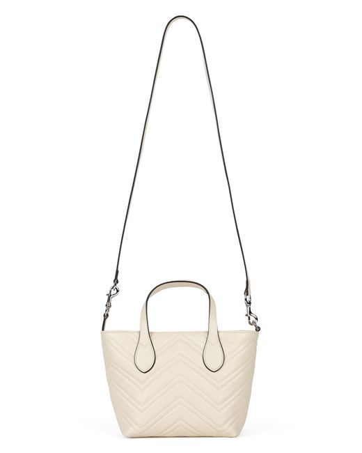 Gucci Natural Handbag Gg Marmont Mini Chevron Calf Skin Handbags