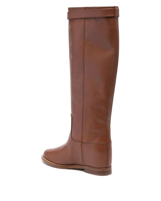 Via Roma 15 Brown Calf Leather Boots