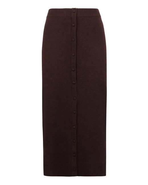 Victoria Beckham Brown Knitted Skirt Mohair