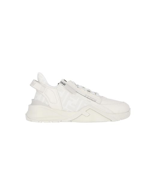 Fendi White Sneakers Calf Leather