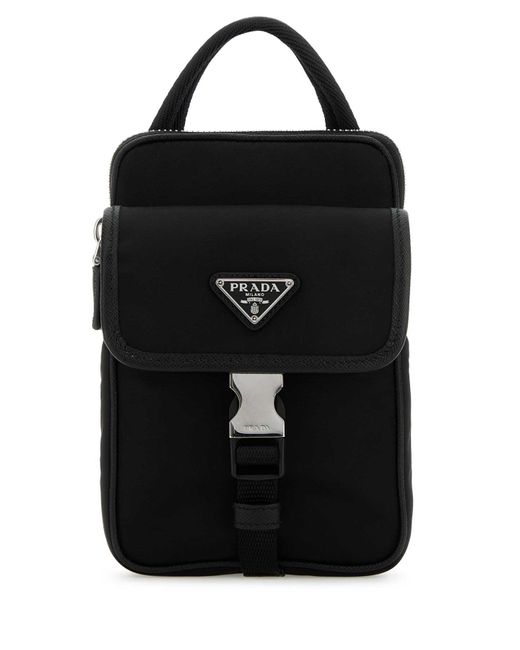 Prada Black Re-Nylon Phone Case for men