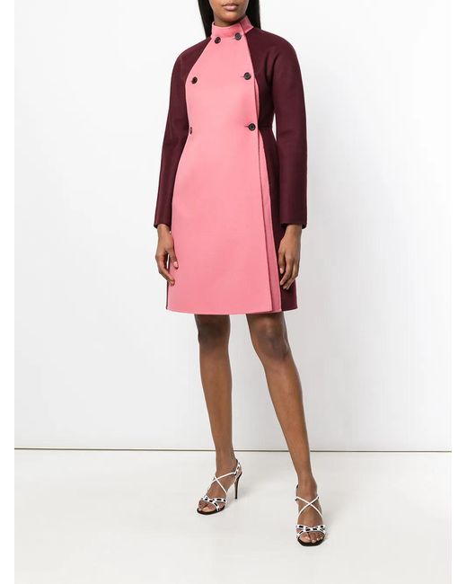 Valentino Pink Color-Blocked Coat Clothing