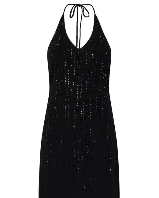 DSquared² Black Crystal Drops Long Dress