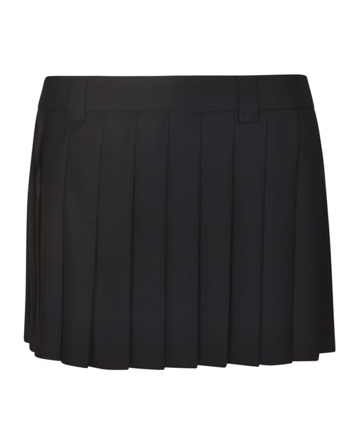 Miu Miu Black Mini Pleated Skirt