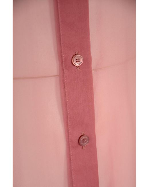 Alberta Ferretti Pink Sheer Silk Shirt