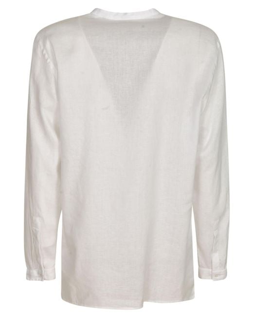 Giorgio Armani White Round Collar Shirt for men