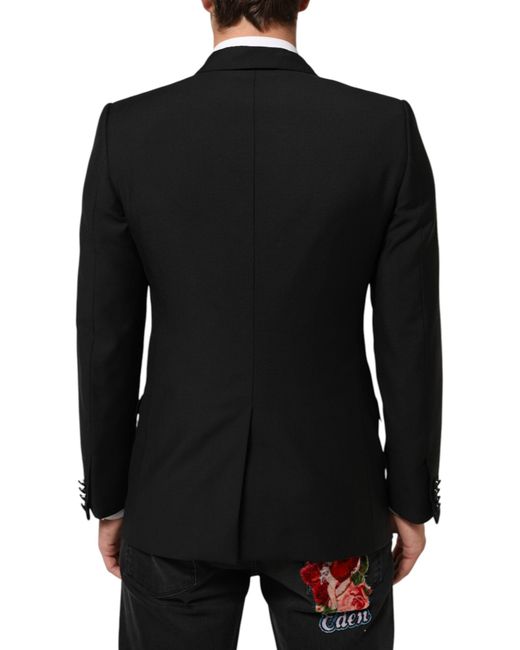 Dolce & Gabbana Black Wool Martini 2 Button Suit Blazer Pl+Se+Wv for men