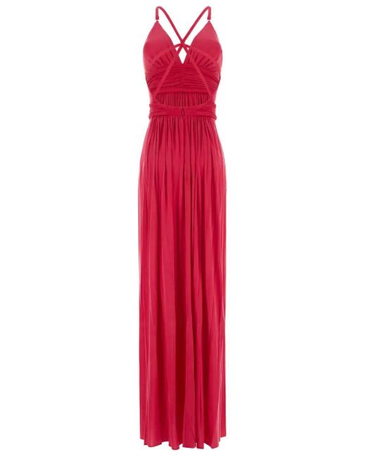 Elisabetta Franchi Red Carpet Dress With Intertwined Straps