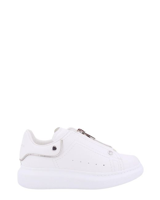 Alexander McQueen White Oversized Zip-up Sneakers