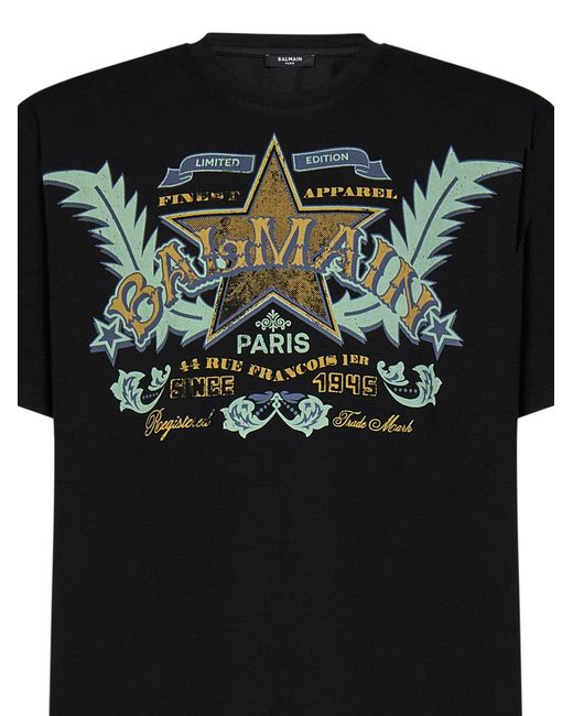 Balmain Black Balmain Western T-Shirt for men