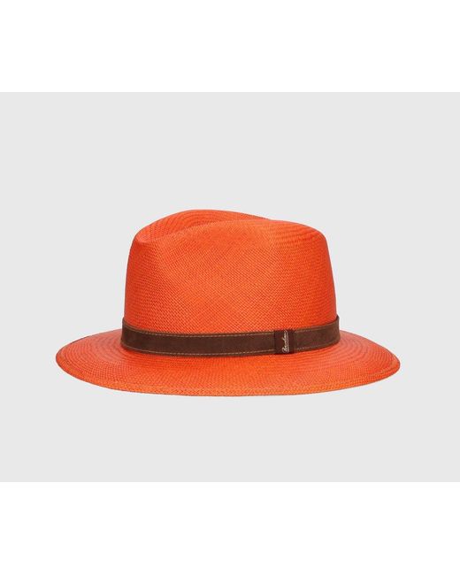 Borsalino Leather Country Panama Quito Medium Brim for Men | Lyst