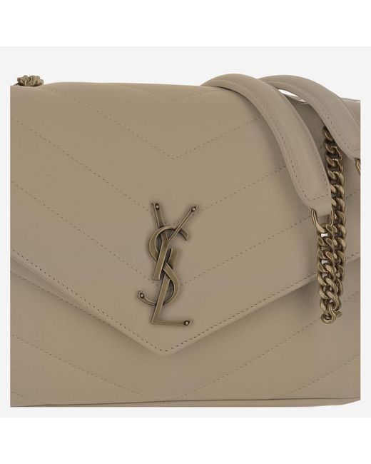 Saint Laurent Natural Medium Loulou Bag Lambskin Shoulder