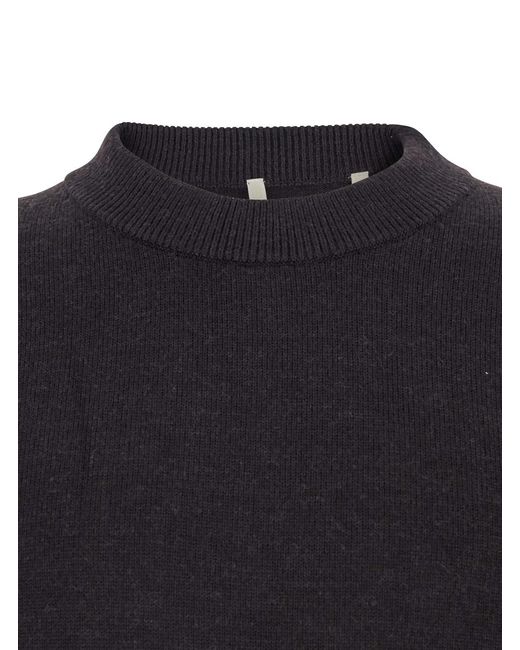 sunflower Blue Dark Crew Neck Sweater With Dropped Shoulder for men