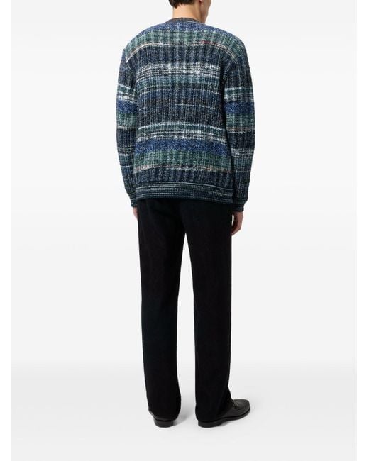 Missoni Blue Cardigan V-Neck Wool-Blend Cardigans for men