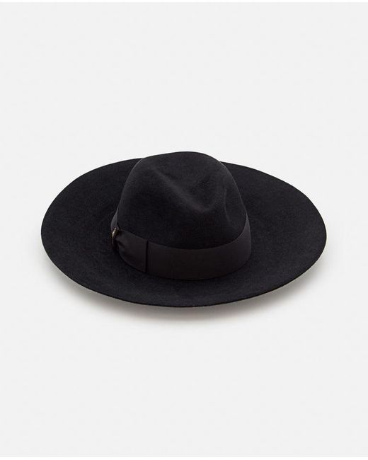 Borsalino Black Sophie Brushed Felt Large Brim Hat