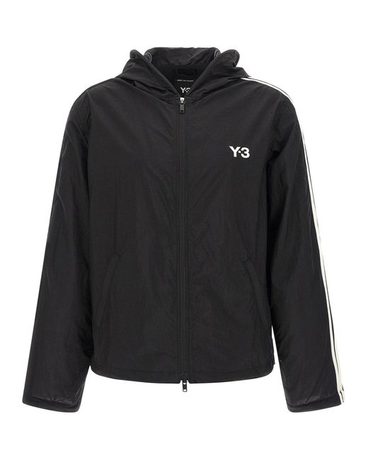 Y-3 Black Tech Fabric Logo Hoodie
